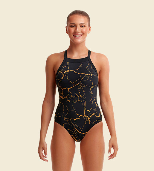 Cracked Gold - Funkita Sky Hi One Piece