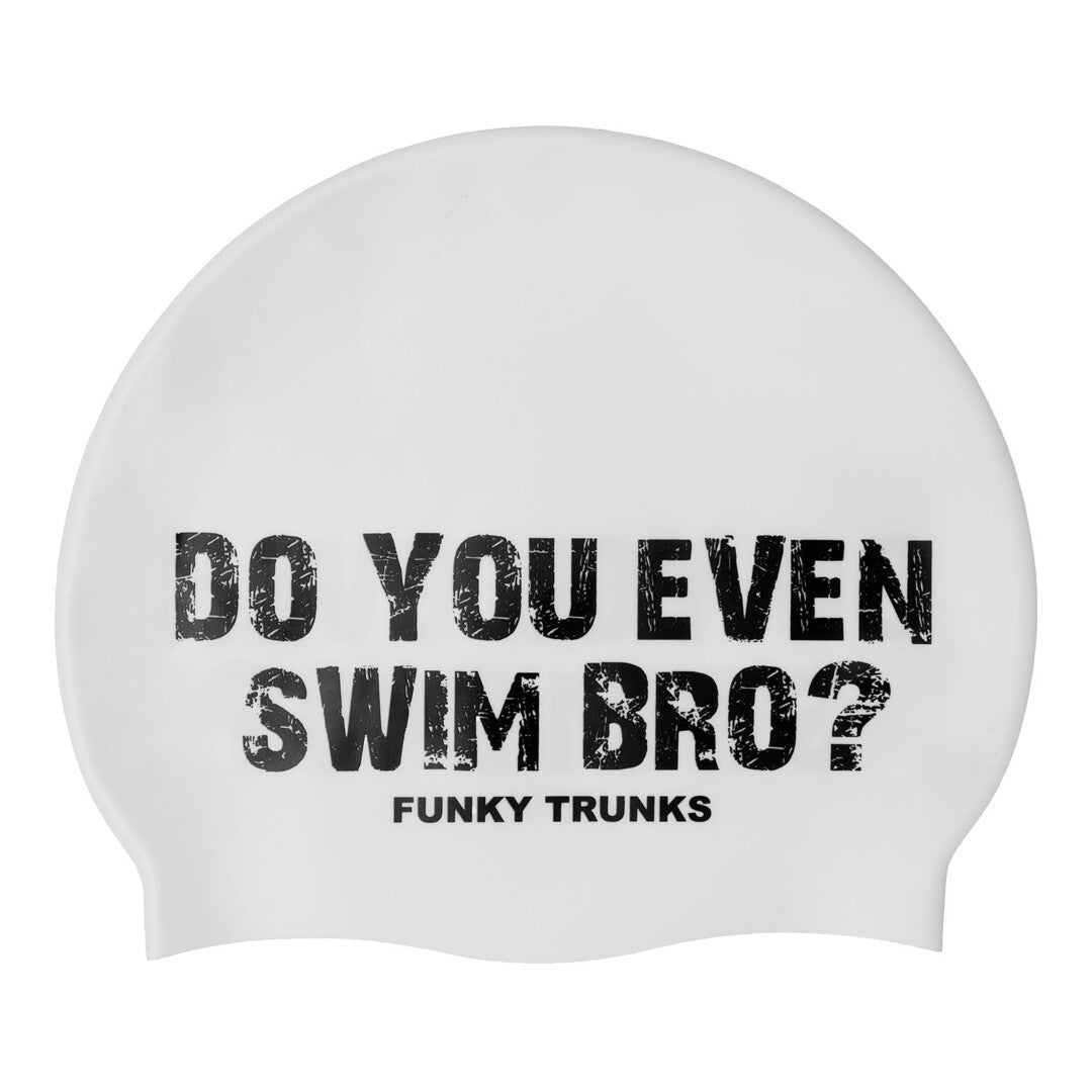 White Swim Bro - Funky Trunks Silicone Swim Cap