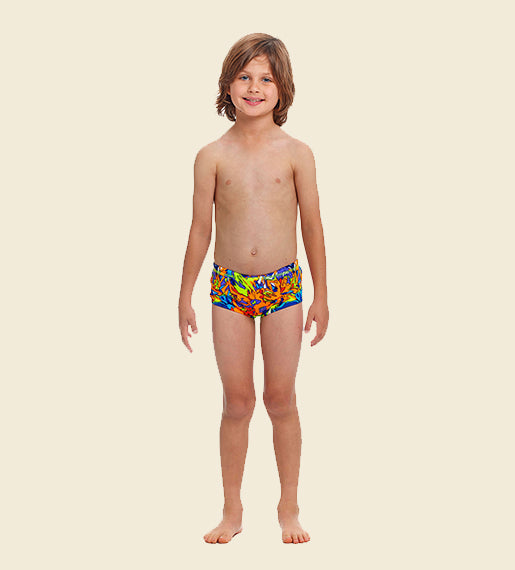 Mixed Mess Funky Trunks Toddler Boys' Printed Trunks – Neptune